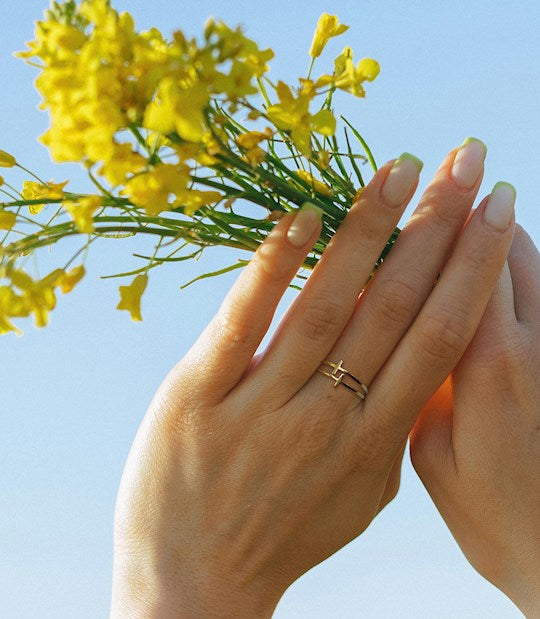 Ring-Eden Merry-Double Cross-Gold (Size 6)