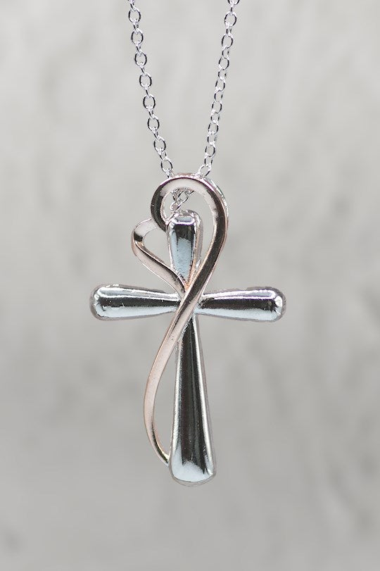 Necklace-Eden Merry-Cross/Heart-Rose Gold
