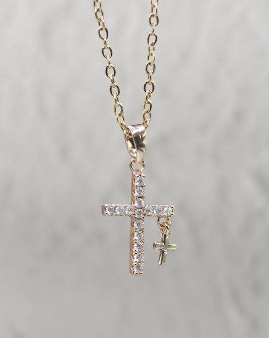 Necklace-Eden Merry-Cross/Small Cross-Gold