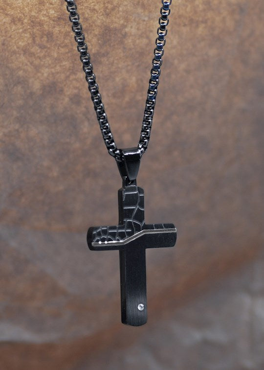 Necklace-Eden Merry-Cracked/Smooth-Black/Clear