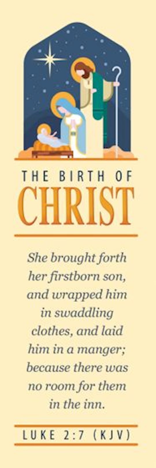 Bookmark-The Birth of Christ (Luke 2:7) (Pack Of 25)