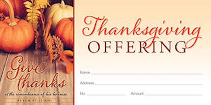 Offering Envelope-Give Thanks At The Remembrance Of His Holiness (Pack Of 100)