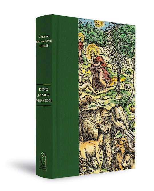 KJV Majestic Illuminated Bible-Green/Forest Hardcover