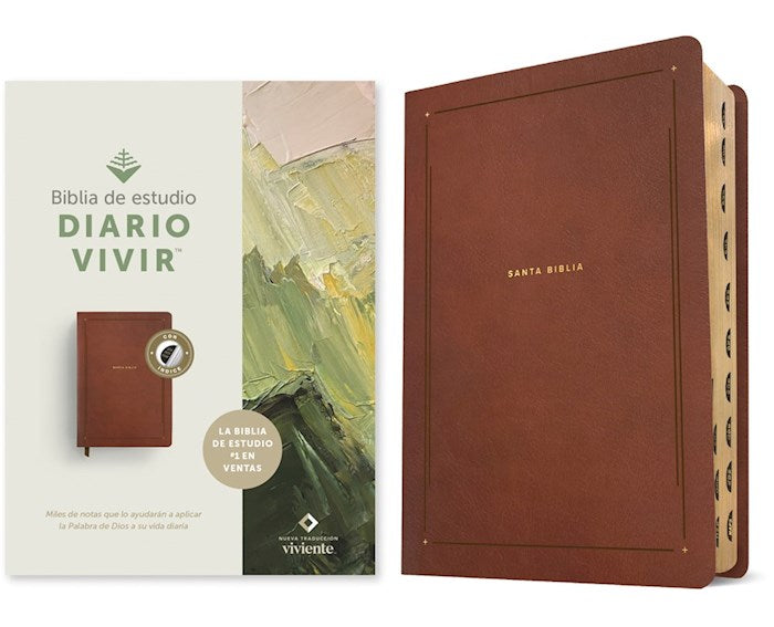 NTV Biblia de Estudio del Diario Vivir (Life Application Study Bible)-Rustic Brown LeatherLike Indexed