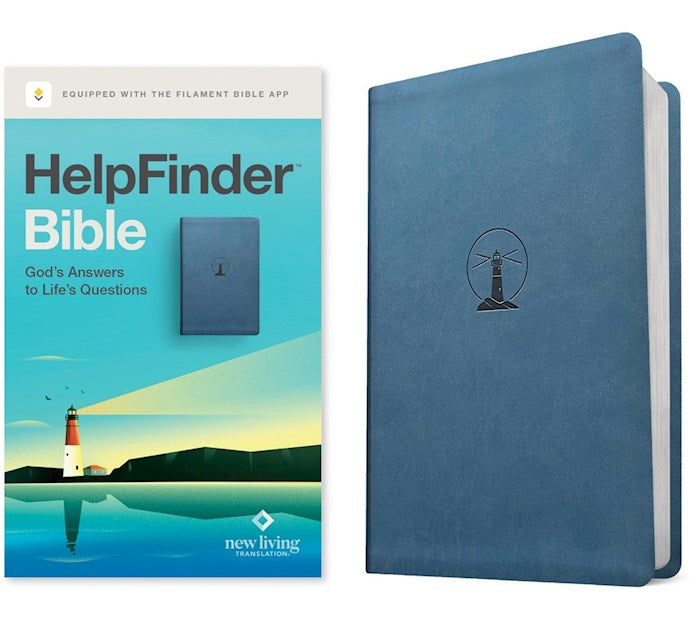 NLT HelpFinder Bible Filament Enabled-Harbor Blue LeatherLike