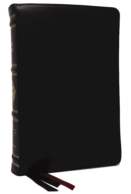 RSV Personal Size Bible With Cross References (Premier Collection) (Sovereign Collection)-Black Premium Goatskin Leather