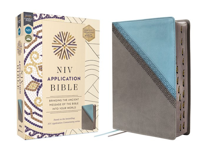 NIV Application Bible (Comfort Print) (RL)-Teal/Grey Leathersoft Indexed