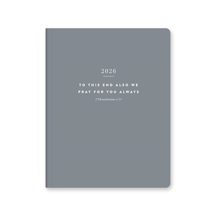 Calendar-Praying Always (Ocean Grey Edition) - 2026 17-Month Bible Memory Planner