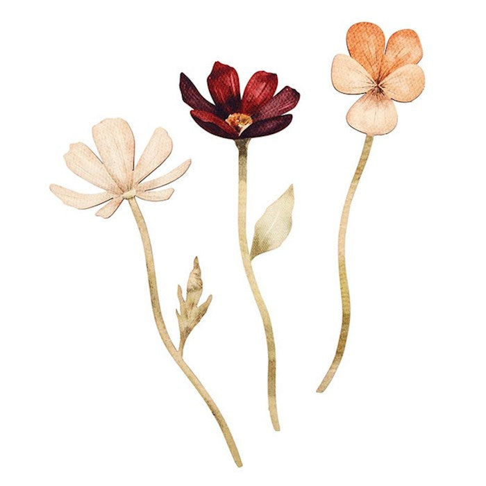 Home Decor-Wood Flowers-Like Wildflowers (Set Of 3)