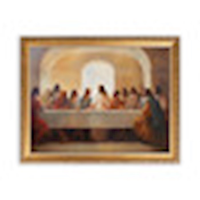 Framed Art-Last Supper -Gold Linen Framed (17.75" x 13.75")