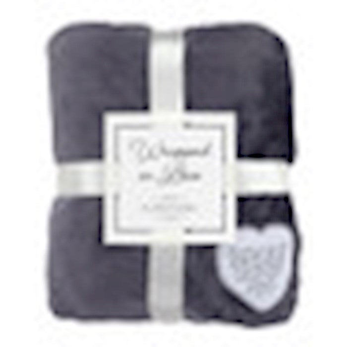 Blanket-He Will Cover You (Psalm 91:4)-Gray
