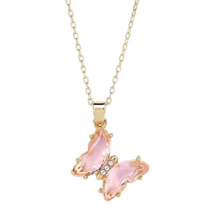 Necklace-True Beauty Butterfly-Pink