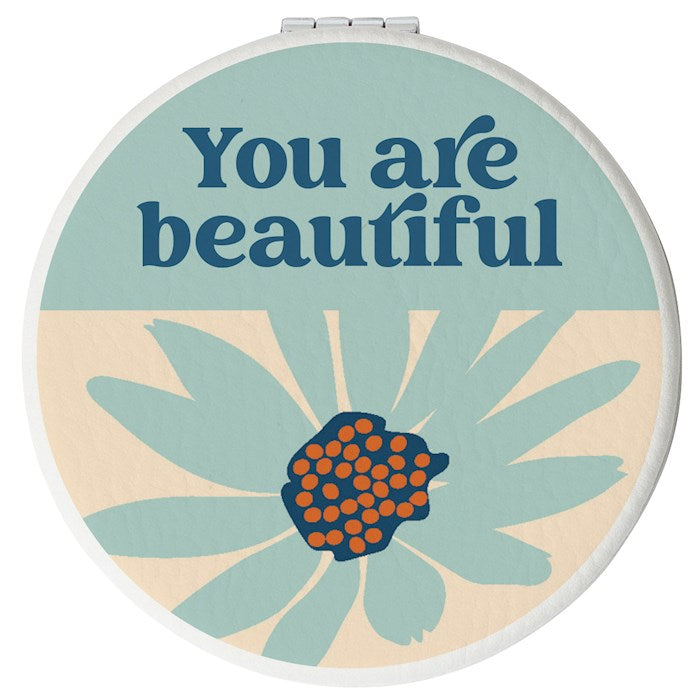 Compact Mirror-Round-You Are Beautiful