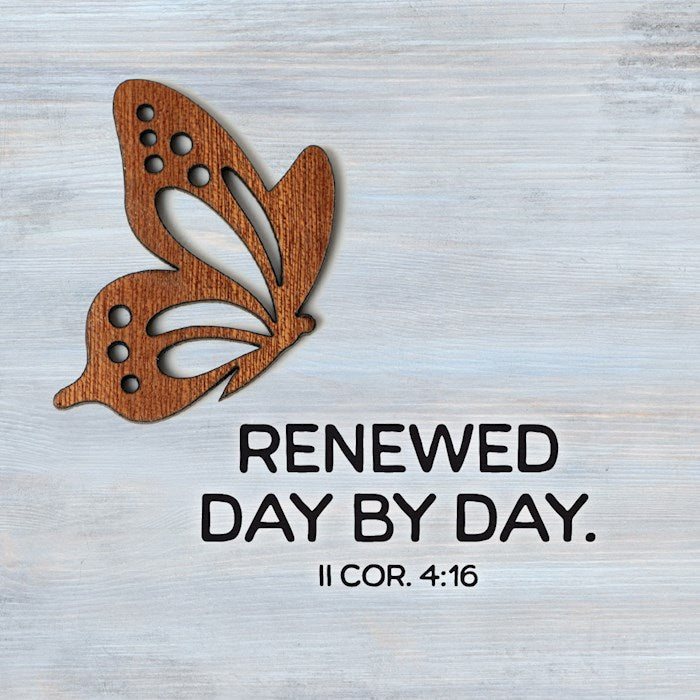 Plaque-Renewed Day By Day w/Magnetic Back