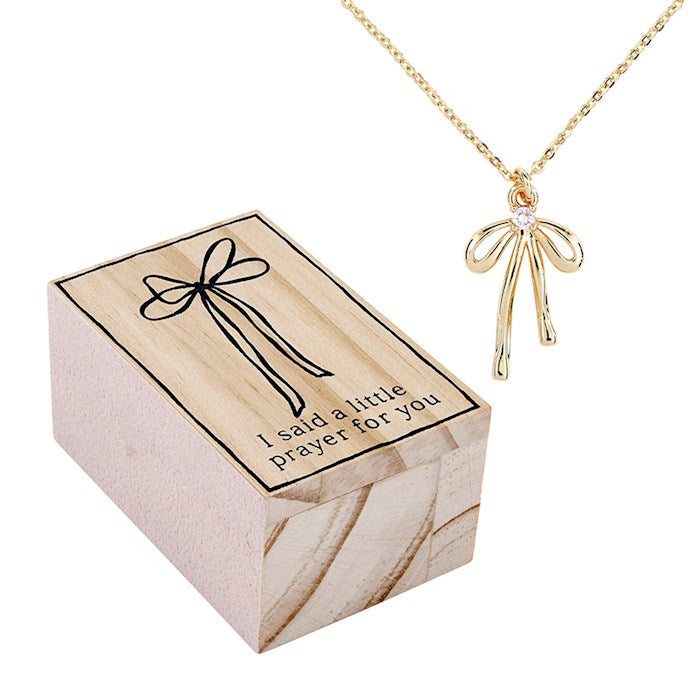 Bow Necklace-I Said A Little Prayer For You in Treasure Box (