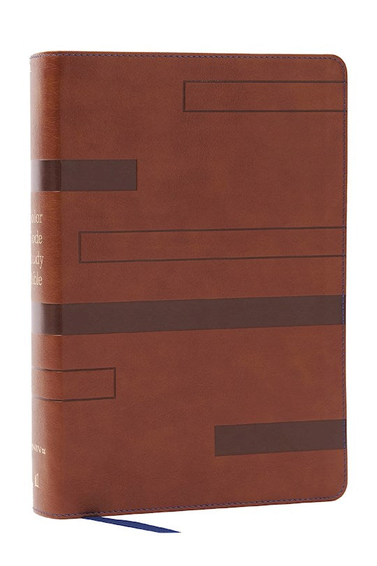NIV Color Code Study Bible (Comfort Print)-Brown Leathersoft
