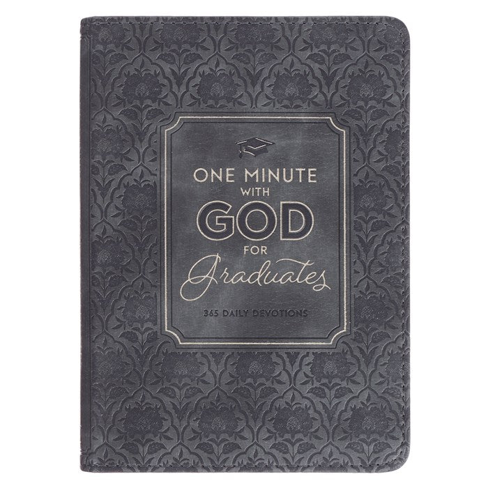 One Minute With God For Graduates-Graphite Faux Leather
