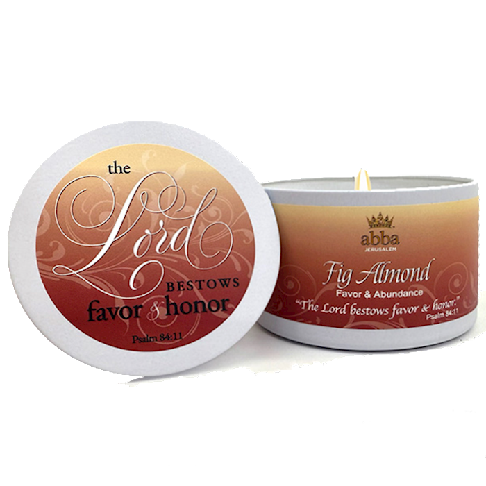 Candle-Fig/Almond W/Scripture White Tin-8 Oz