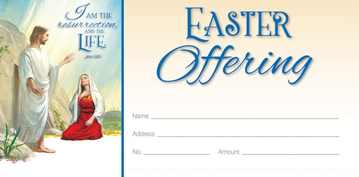 Offering Envelope-Easter-I Am The Resurrection John 11:25 KJV (Pack of 100)