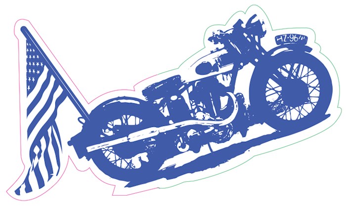 Sticker-Bike America (Pack Of 10) (*EXCLUSIVE)