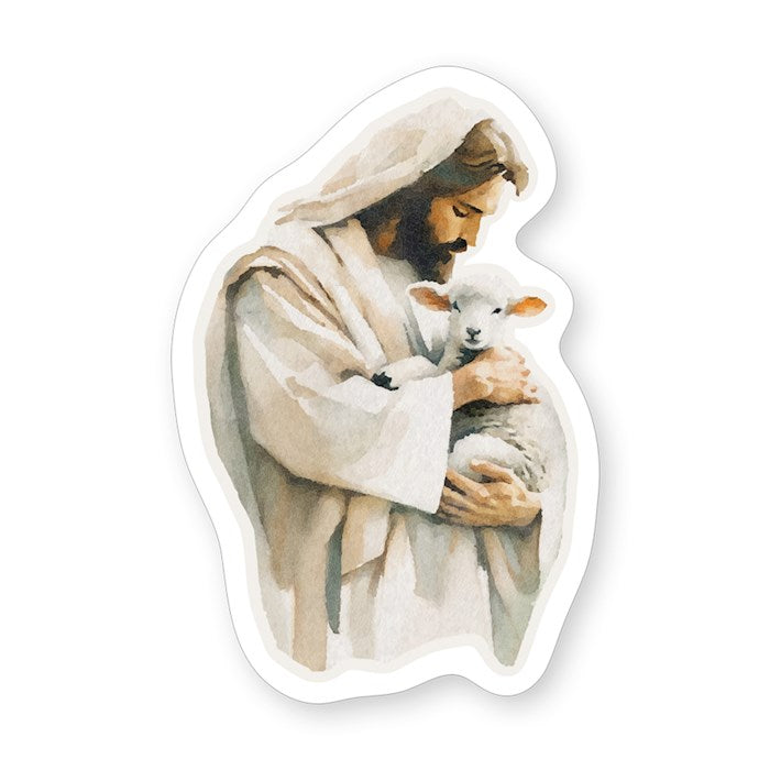 Sticker-Jesus Holding Lamb (2.5" X 3.5")