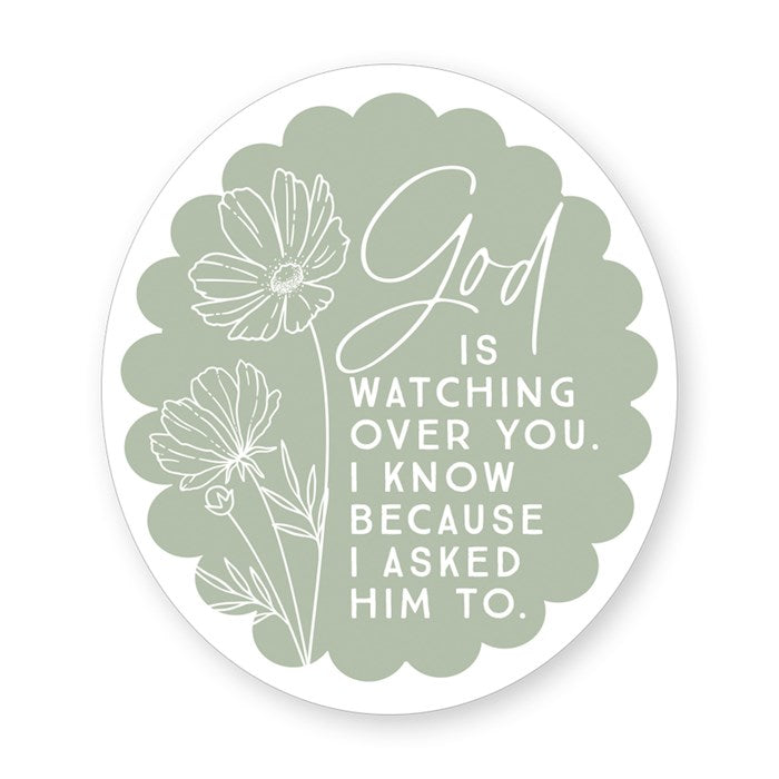 Sticker-God Watching Flowers (2.5"" x 3.5"")