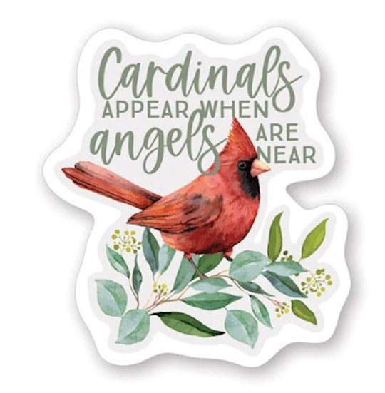 Sticker-Angels Appear Cardinal (2.5" X 3.5")