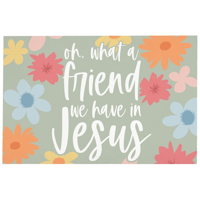 Wooden Postcard-Friend In Jesus Flowers (4" X 6")
