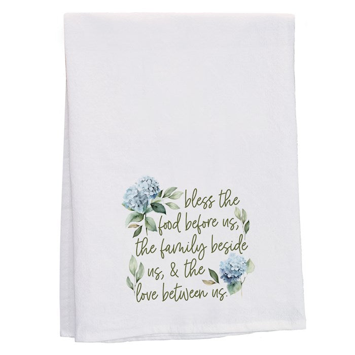 Tea Towel-Bless Food Hydrangeas (29" X 29")