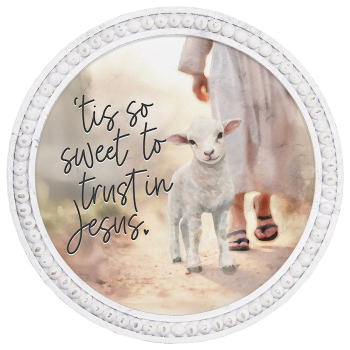Beaded Art Round-Tis So Sweet Lamb (14" X 14")