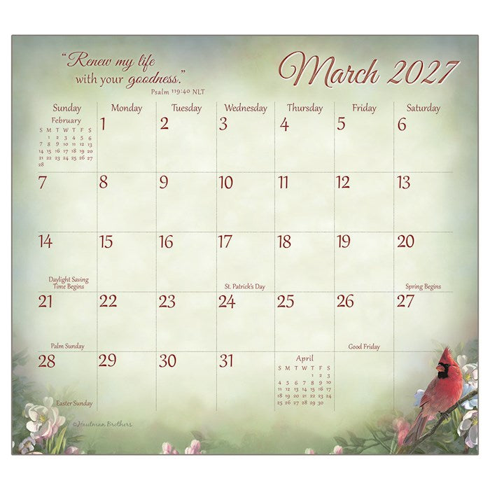 2027 Magnetic Calendar Pad-Songbirds Of Faith (8.375" x 9.375")
