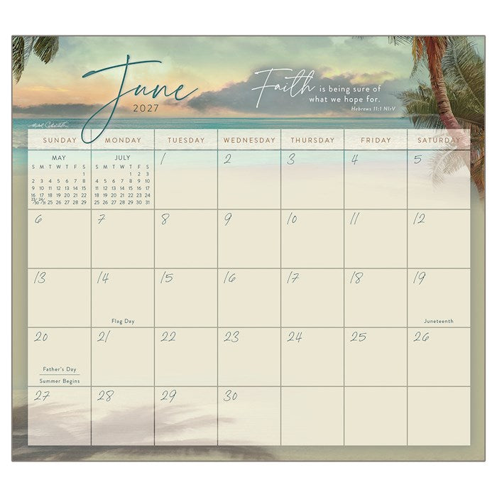 2027 Magnetic Calendar Pad-Seaside Serenity (8.375" x 9.375")