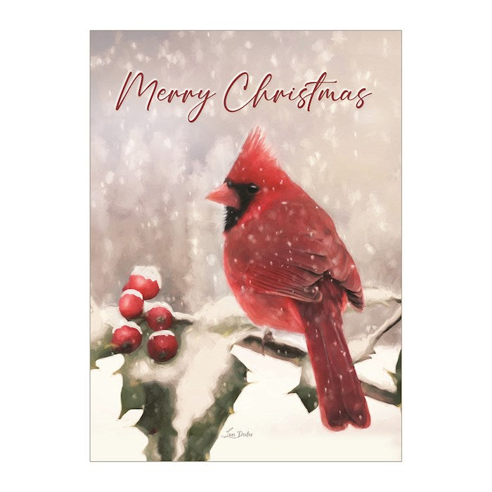 Boxed Card-Christmas-Snowfall Cardinal (Box Of 20)