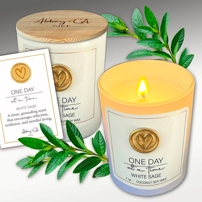 Candle-One Day At A Time-White Sage