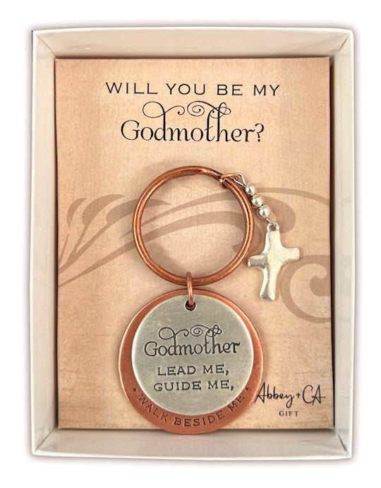 Keyring-Be My Godmother w/Cross