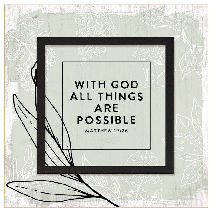Plaque-Layered Grace-With God All Things (6" x 6")