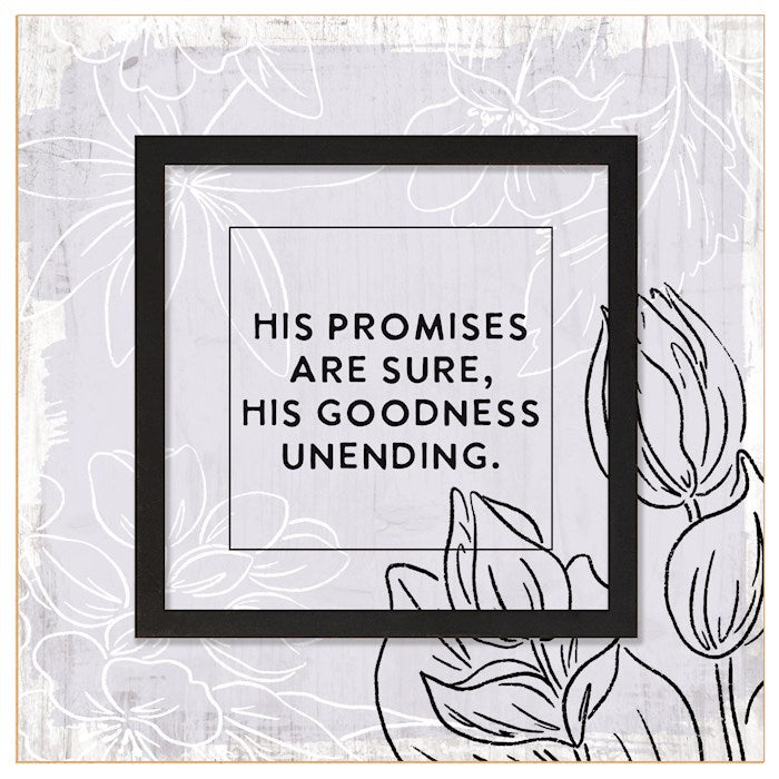 Plaque-Layered Grace-His Promises Are Sure (6" x 6")