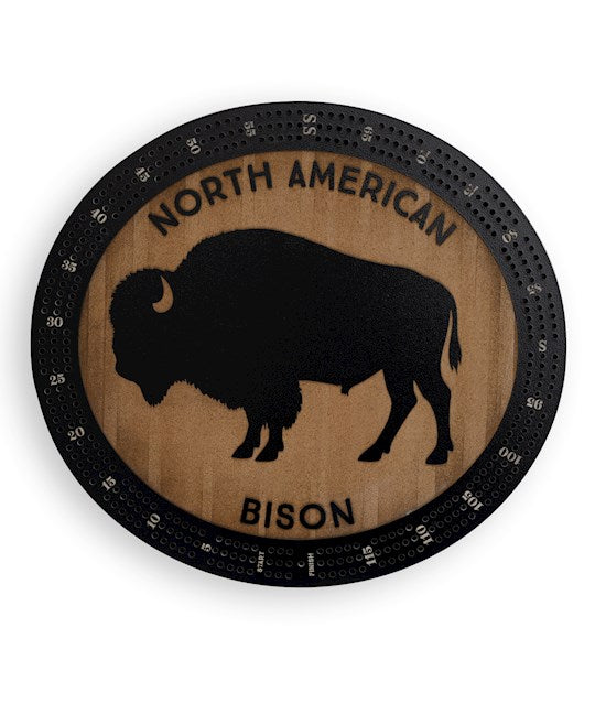 Cribbage Board-North American Bison (11" x 10")