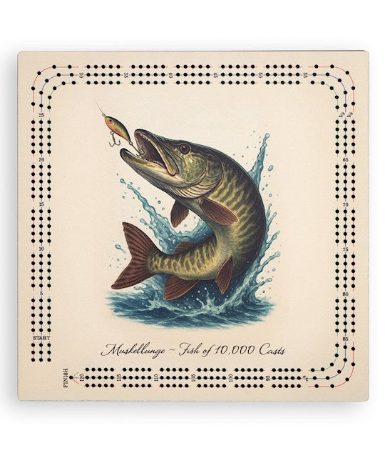 Cribbage Board-Musky-Full Color (11" x 11")