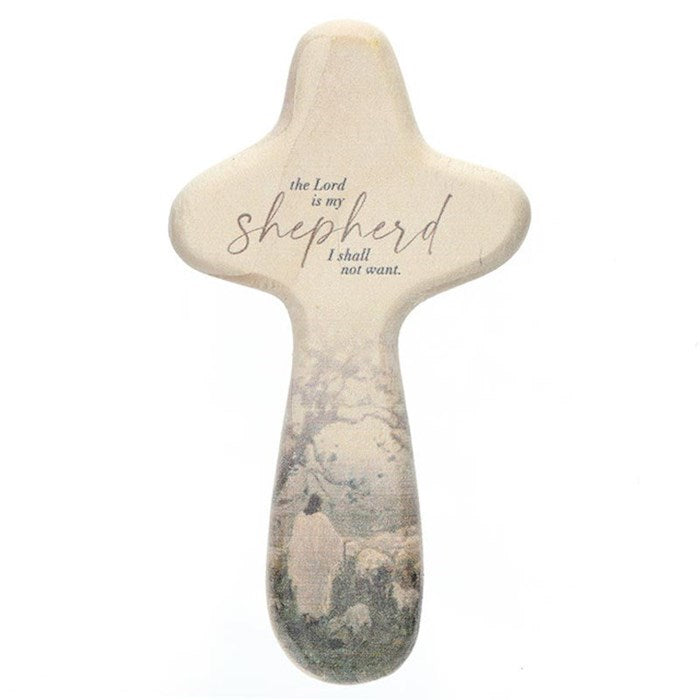 Handheld Cross-The Lord Is My Shepherd (4")