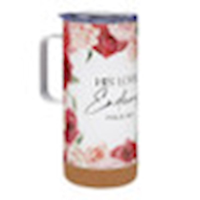 Travel Mug-His Love Endures (Psalm 136:1) (16 Oz)