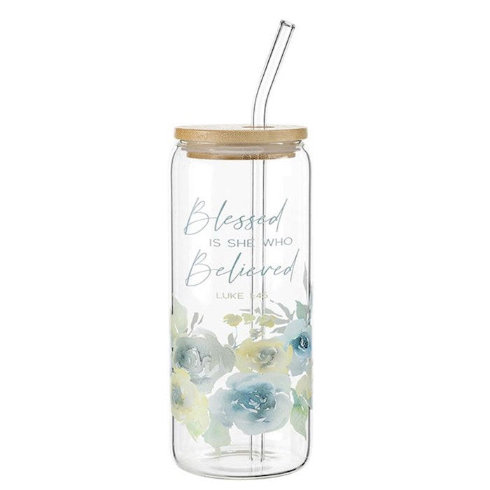 Glass Bottle & Straw-Blessed Tumbler (24 oz)