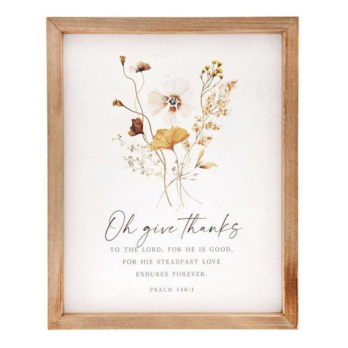 Framed Art-Oh Give Thanks (8" x 10")