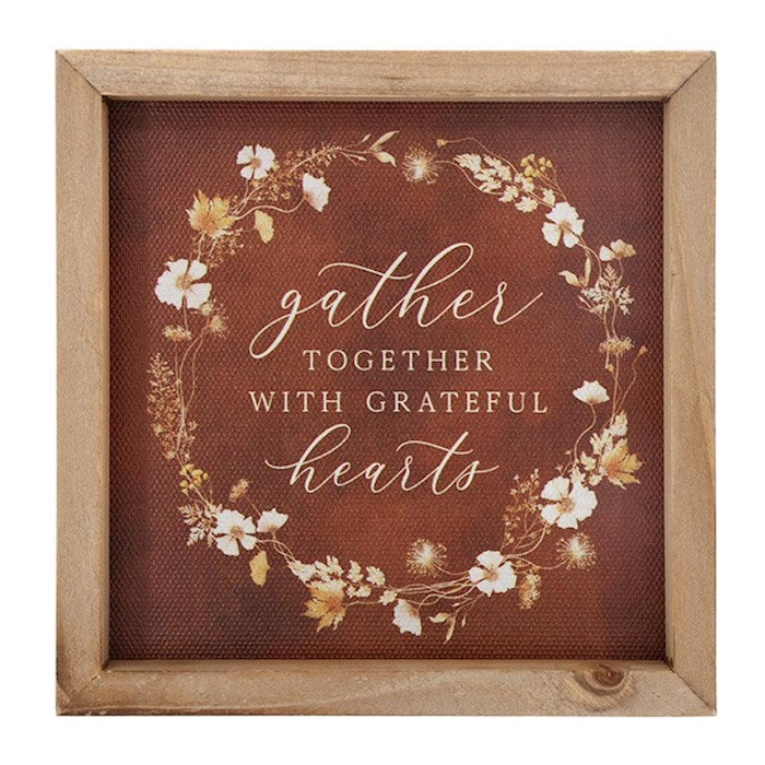Framed Linen-Gather Together (5" Sq.)
