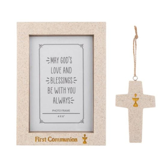 Frame and Ornament Set-1st Communion-Written in Stone (2 pc. set)