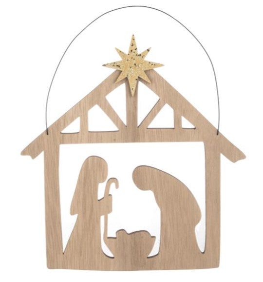 Ornament-Laser Cut Holy Family (7 1/4" W. x 1/4" D. x 9 1/2" H.)
