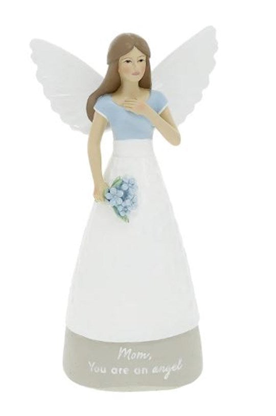 Figurine-Wings of Comfort-Angel With Flowers-Mom (7")