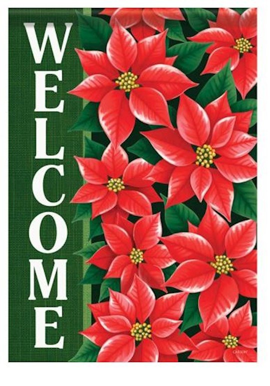 Flag-Garden-Durasoft-Poinsettia Welcome (12.5" x 18")