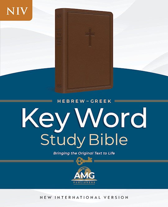 NIV The Hebrew-Greek Key Word Study Bible-Brown Genuine Leather