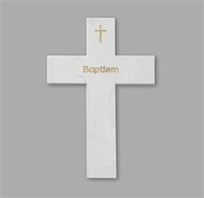 Wall Cross-Baptism-Marble (7.25"H)